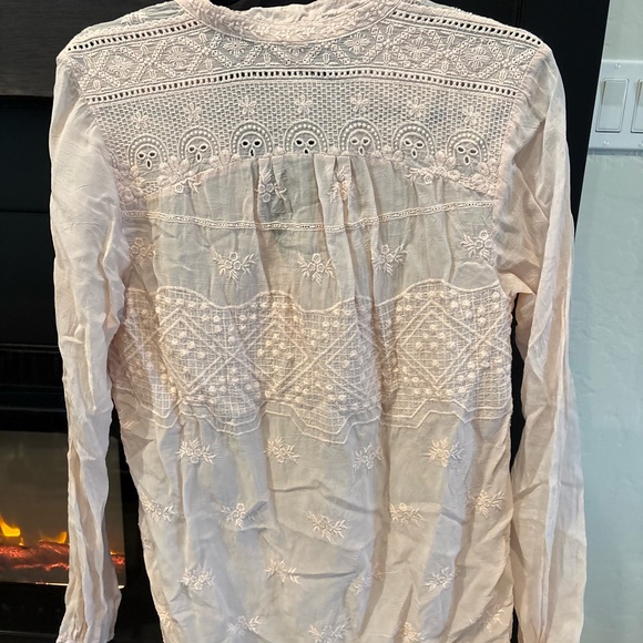 Johnny Was Light Pink Embroidered Blouse - Picture 2 of 3